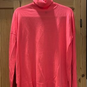 Jcrew turtleneck swing sweater-vibrant poppy color size small